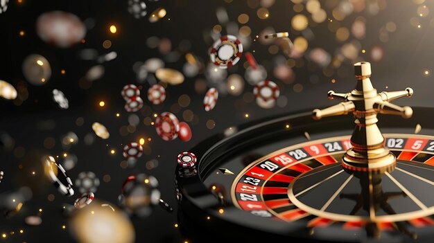 Casino floor with live dealers and slot machines